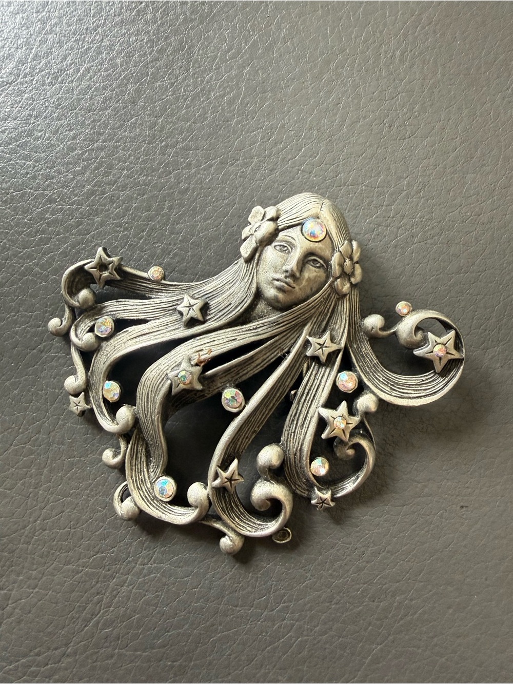 JJ Johnette Art Nouveau brooch pin celestial pins for witchy vintage style
